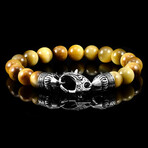 Golden Tiger Eye Stone + Antiqued Stainless Steel Clasp // 8.25"
