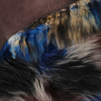 Sheepskin Rug // Blue + Brown + Black