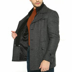 Amsterdam Coat // Patterned Anthracite (Large)
