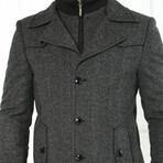 Amsterdam Coat // Patterned Anthracite (Large)