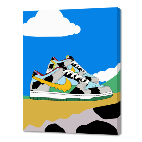 Cow Sneakers (10"H x 8"W x 0.75"D)