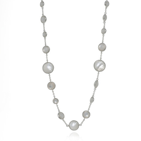 Lollipop Sterling Silver + Mother of Pearl Necklace // 16" // Store Display