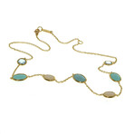 Luce 18K Yellow Gold + Blue Topaz Necklace // 16" // Store Display