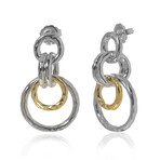 Chimera 18k Yellow Gold + Sterling Silver Linked-Hoop Earrings // Store Display