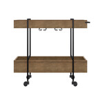 Iris Bar Cart // Walnut Melamine + Black Metal Frame