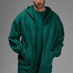 Howard Oversize Zip Hoodie // Green (XL)