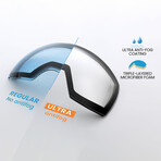 ULTRA XL Ski Goggles // Black Sonic Frame VLT 10% (VLT 10% Sliver Lens + Clear Lens)