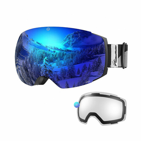 PRO XM Ski Goggles // Black-Gray Frame VLT 15% (VLT 15% Blue Lens + Clear Lens)