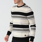 Robert Regular Fit Crew Neck Sweater // White + Black (Medium)