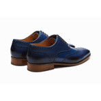 Wingtip Oxford Brogue Leather Shoes // Blue (US: 10)