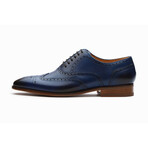 Wingtip Oxford Brogue Leather Shoes // Blue (US: 7)