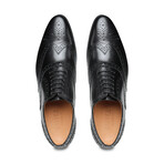Wingtip Oxford Brogue Leather Shoes // Black (US: 7)