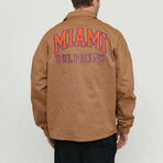 Miami Dolphins Bomber Jacket // Brown (XL)