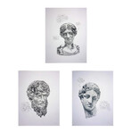 Daniel Arsham // Eroded Classical Prints (Portfolio of 3) // 2020