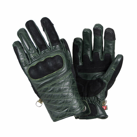 Café II Suede Winter Gloves // Green (X-Small)