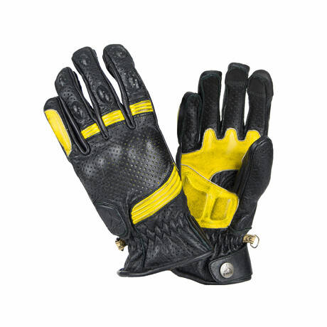 Retro II Summer Gloves // Black + Yellow (X-Small)