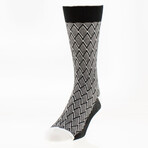 Cross And Flake Zig Zag Boot Socks // 4 Packs