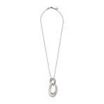 18K White Gold Diamond Interlocking Pendant Necklace // 16" // New