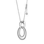 18K White Gold Diamond Interlocking Pendant Necklace // 16" // New