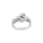 18K White Gold Diamond Double-Knot Ring // Ring Size: 6.25 // New