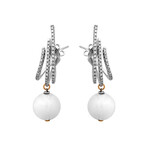18K White Gold Kogolong + Diamond Earrings // New