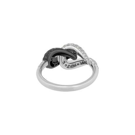 18K Black Gold + 18k White Gold Diamond Ring // Ring Size: 7 // New
