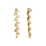 18K Yellow Gold Diamond Earrings // New