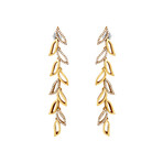 18K Yellow Gold Diamond Earrings // New