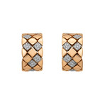 18K White Gold + 18k Rose Gold Diamond Earrings // New