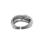 18K White Gold Diamond Asymmetrical Stack Ring // Ring Size: 6.5 // New