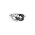 18K Black Gold + 18k White Gold Diamond Ring // Ring Size: 7 // New