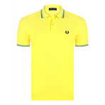 Clarence Tipped Polo Shirt // Modern Yellow + Modern Blue + Black (S)