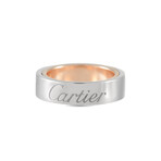 Cartier // LOVE 18K White Gold + 18k Rose Gold Double Band Ring // Ring Size: 4.75 // Estate