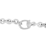 Gucci // Horsebit 18K White Gold Diamond + Onyx Necklace // 20" // Estate