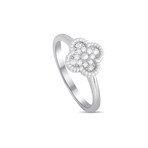Van Cleef & Arpels // Sweet Alhambra 18K White Gold Diamond Ring // Ring Size: 6 // Estate