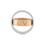Cartier // LOVE 18K White Gold + 18k Rose Gold Double Band Ring // Ring Size: 4.75 // Estate