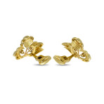Tiffany & Co. // Vintage 18K Yellow Gold Diamond Leaf Earrings // Estate