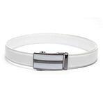 Braveman Leather Automatic Buckle Ratchet Dress Belt // White (32-34)