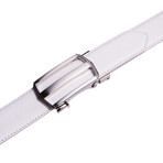 Genuine Leather Automatic Buckle Ratchet Dress Belts // White (32-34)