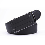 Braveman Automatic Ratchet Buckle Leather Dress Belt // Black (32-34)