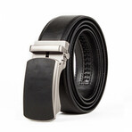 Men's Genuine Leather Automatic Buckle Ratchet Dress Belts // Black (32-34)