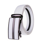 Braveman Leather Automatic Buckle Ratchet Dress Belt // White (32-34)