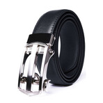 Genuine Leather Automatic Buckle Ratchet Dress Belts // Black (32-34)