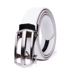 Genuine Leather Automatic Buckle Ratchet Dress Belts // White (32-34)
