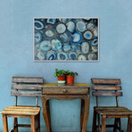 Blue Geode Bunch Floater Framed Print on Canvas (12"H x 18"W x 1.5"D)
