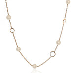 Mimi Milano 18k Rose Gold + Pearl Choker Necklace // 17" // Store Display