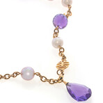 St Tropez 18k Rose Gold Diamond + Pearl Necklace // 19" // Store Display