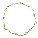 Mimi Milano 18k Rose Gold + Pearl Choker Necklace // 17" // Store Display