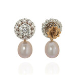 Garbo 18k White Gold + 18k Rose Gold Sapphire Earrings // Store Display