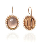 Cameo 18k Rose Gold + Quartz Earrings // Store Display